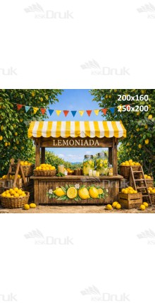 Tło fotograficzne „Cytrynowy stragan z lemoniadą w sadzie” | 4014